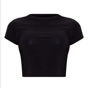 PLT Slinky Black Basic Crop Top